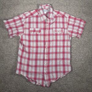 Vintage Rockmount Ranch Wear Western Pearl Snap Short Sleeve Shirt Large Plaid